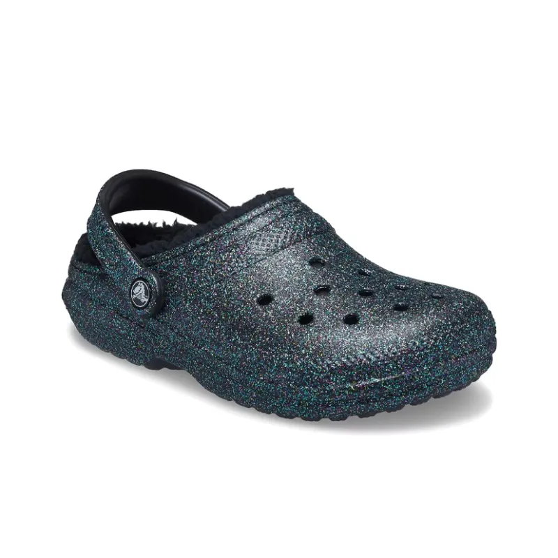 Crocs Classic Glitter Black Lined Clogs 'Starry Skies' Women's-2