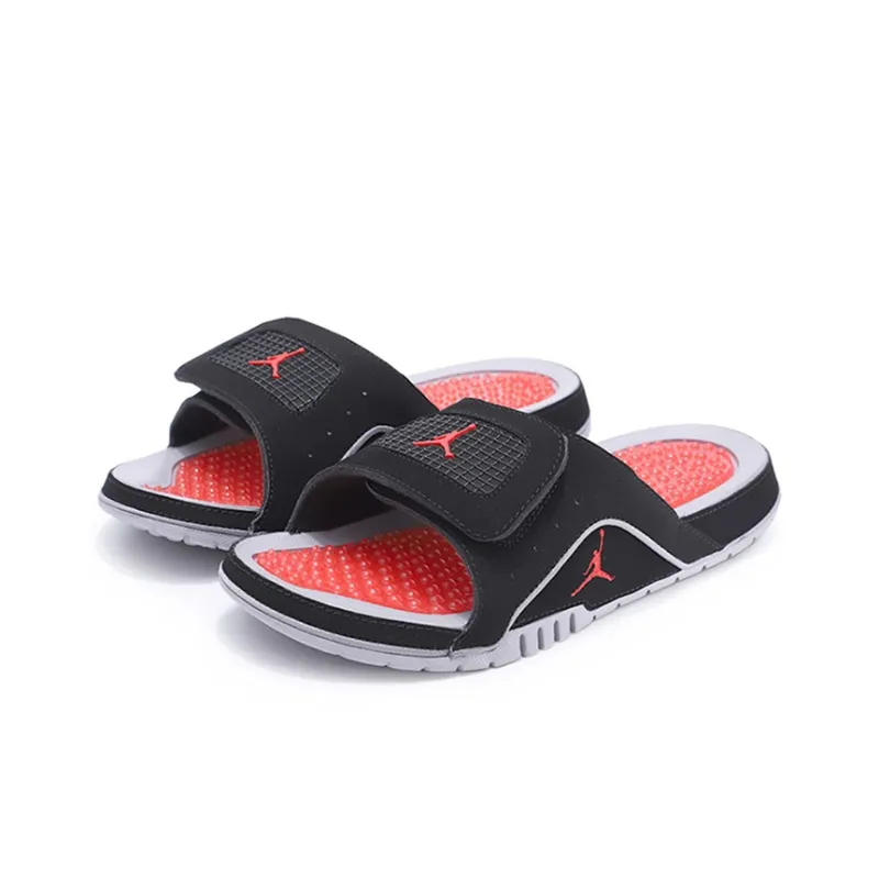 Jordan Hydro 4 Retro Slide GS 'Black Cement Grey'-2