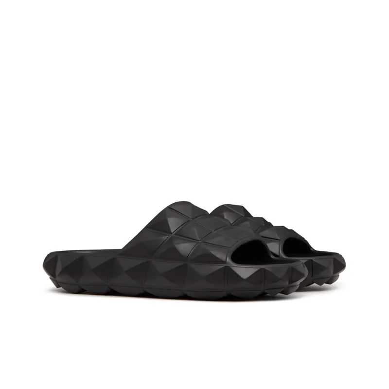 Valentino Roman Stud Turtle Slide 'Nero'-2