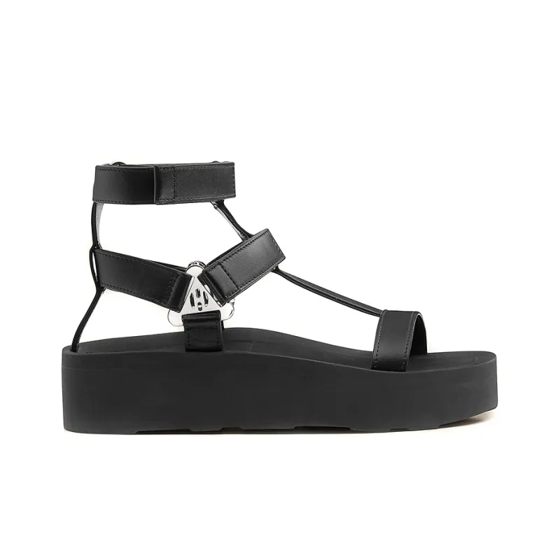 HERMES Enid Strap Sandals Women's Black-1