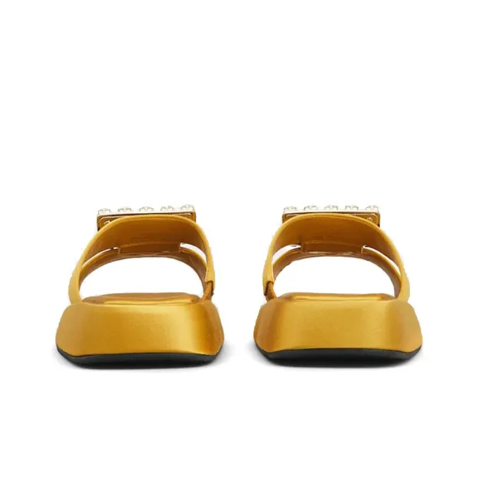 Roger Vivier Rubber Sole Slide Slippers Women's Yellow-4