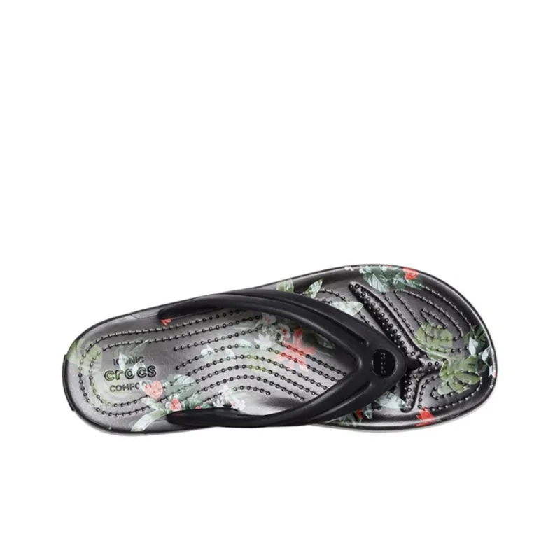Crocs Crocband Flowers Flip Flops Black Women's-2
