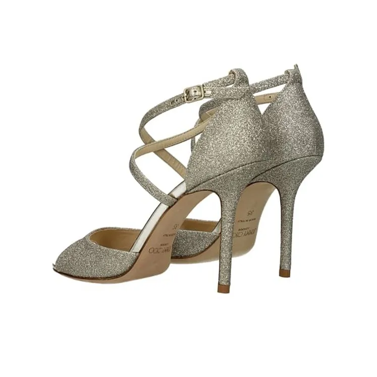 Jimmy Choo Emsy 100 Sandals Strap Sandals Women's Platinum-2