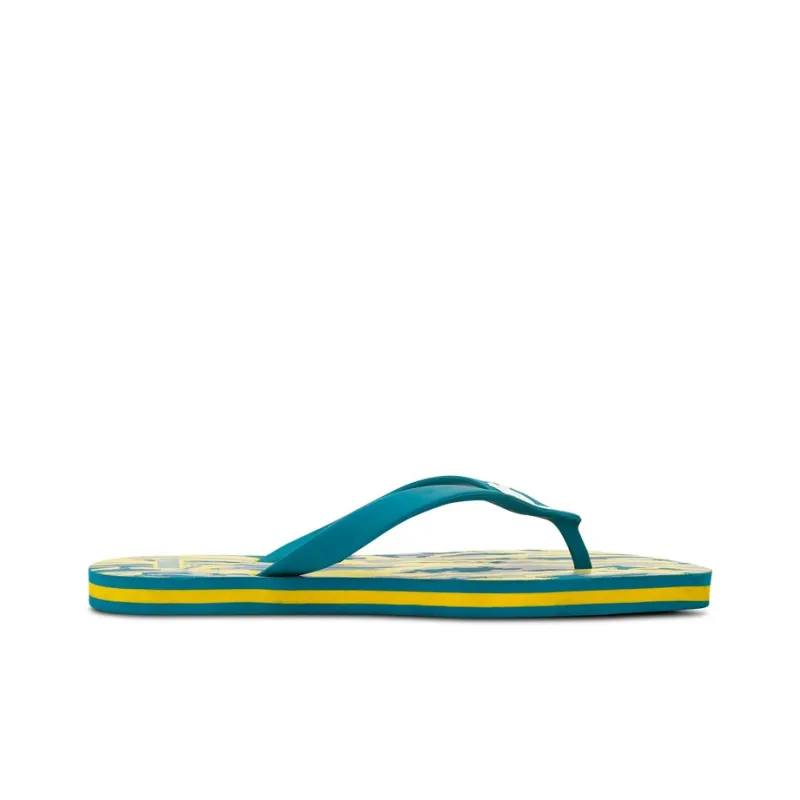PUMA Rapido 3 Rubber Sole Totem Slip-Resistant Slippers Men's Blue Yellow-1