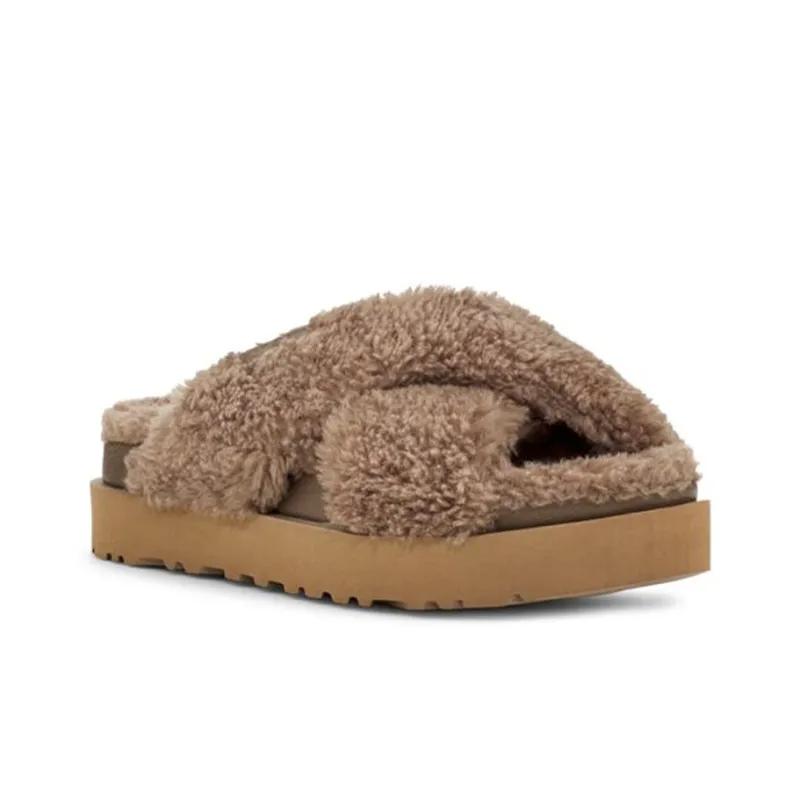 UGG Foam Sole Slide Slippers Women's Walnut Wood Color-2