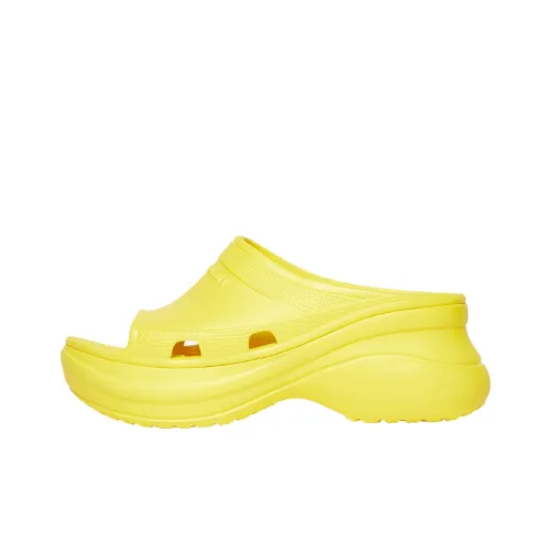 Balenciaga X Crocs Pool Slide Sandals Yellow Women's