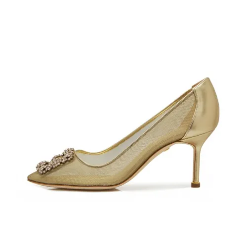 MANOLO BLAHNIK High Heels Women's Gold