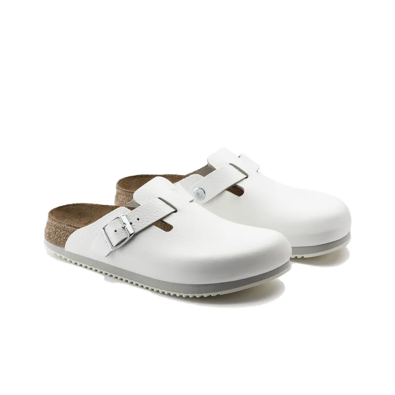 Birkenstock Boston Super Grip Leather Narrow Fit 'White'-2