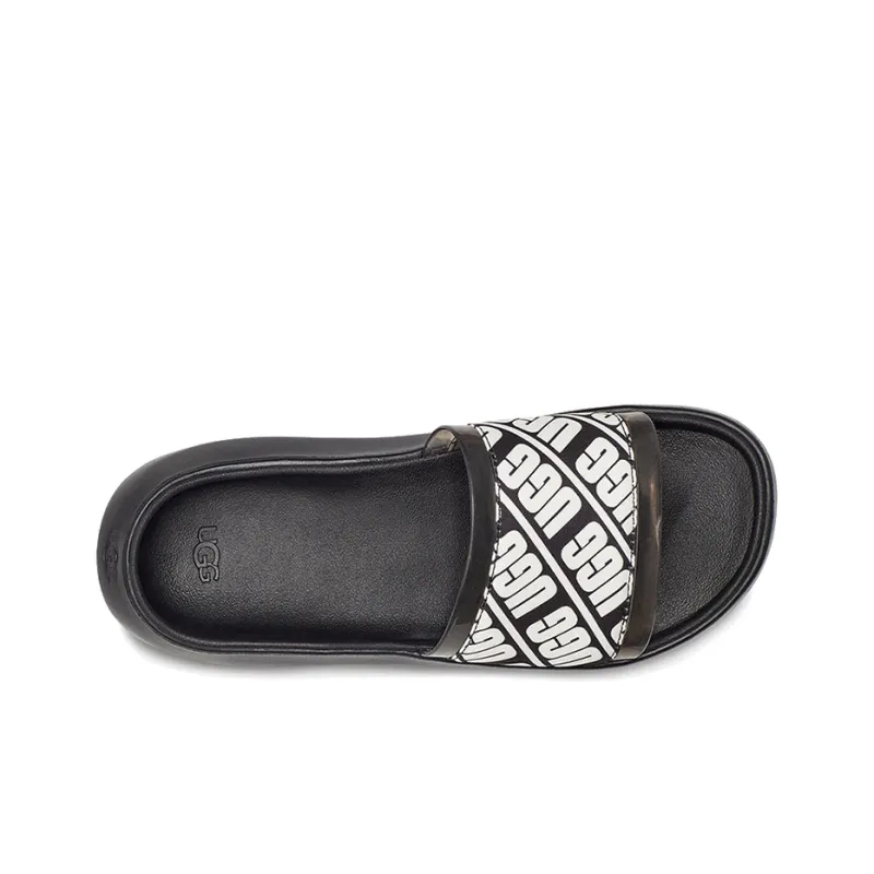 UGG Ruette Beach Black White Slippers 'Black White' Women's-4