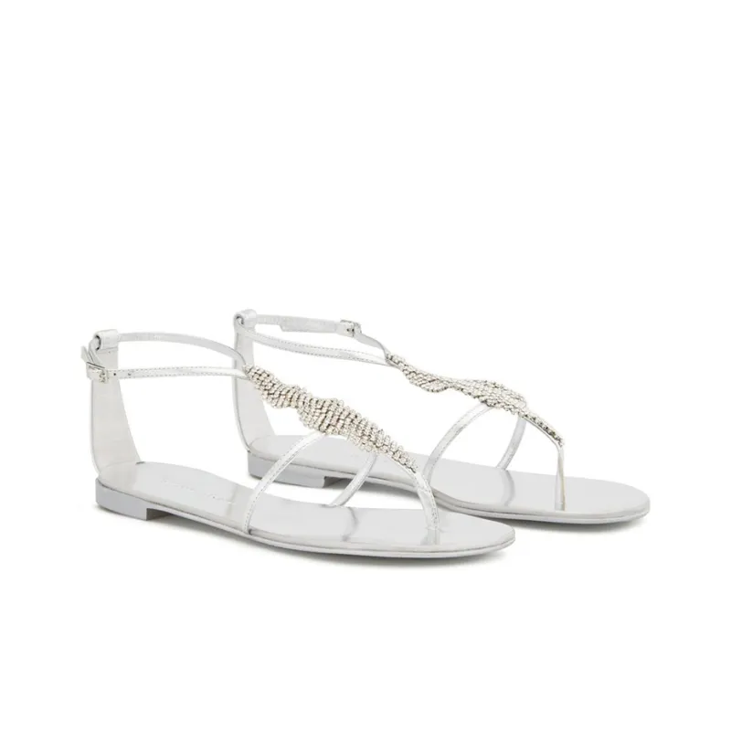 Giuseppe Zanotti/GZ Josie Strap Sandals Women's Silver-2