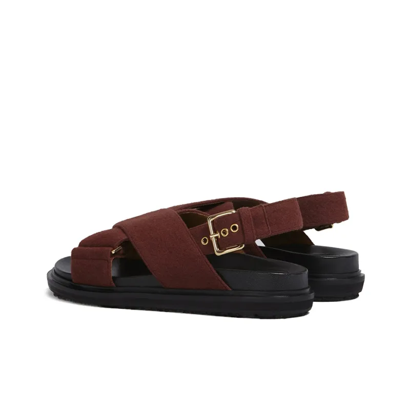 MARNI Fussbett Strap Sandals Women's Brown-2