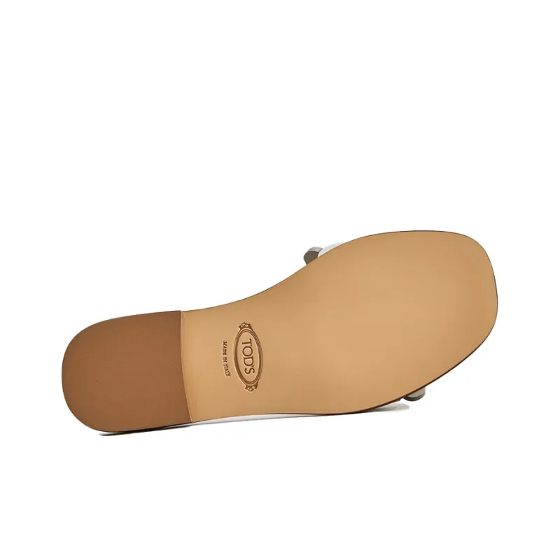 TOD'S Abrasion Resistant Slide Slippers Women's White-3