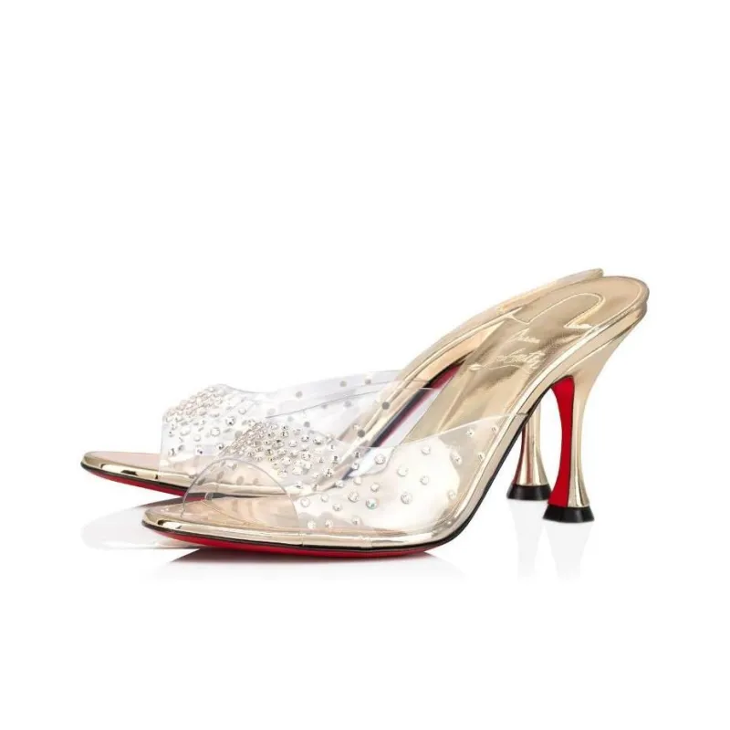 CL LUBOTING Slide Slippers Women's Gold-1