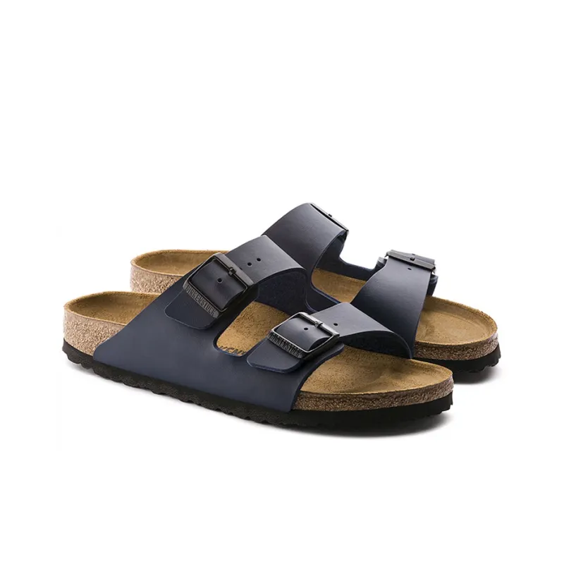 Birkenstock Arizona Rubber Sole Abrasion-Resistant Slide Slippers Unisex Blue Narrow Fit-3