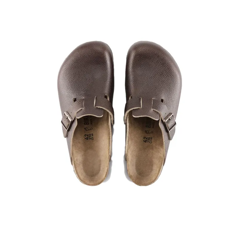 Birkenstock Boston Super Grip Embossed Natural Leather Roast Brown-3