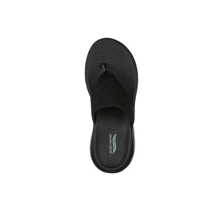 Skechers Go Walk Arch Fit Slip-Resistant Slide Slippers Women's Pure Black-2