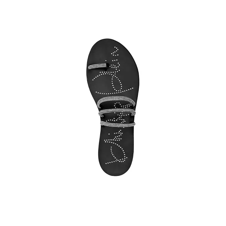 PHILIPP PLEIN Rhinestone Slip Resistant Flip Flops Women's Black-3
