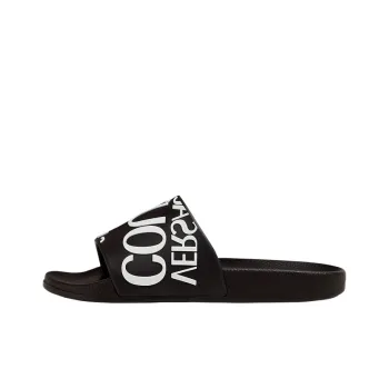 VERSACE Slides Black White Women's