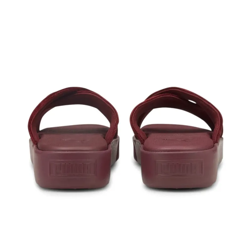 PUMA Platform Velvet Sippers Red Women's-3
