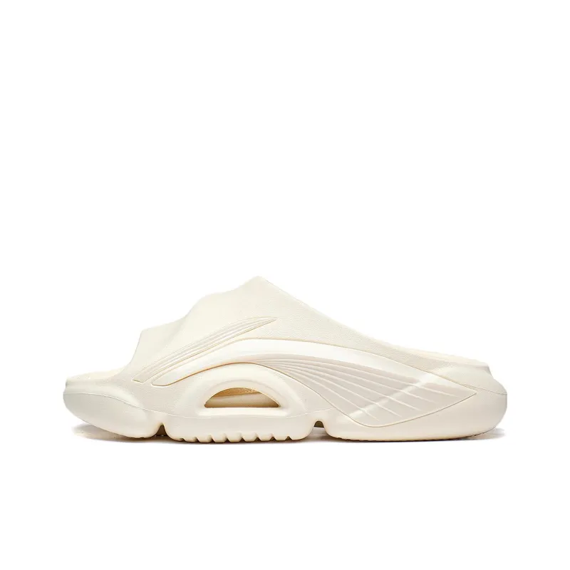 LiNing BADFIVE Slide Quiet Slide Slippers Women's Vanilla White-0