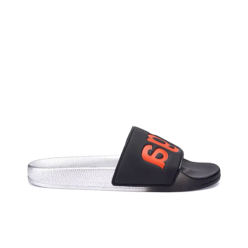 SUPERGA Slide Slippers Unisex Black/Orange-1