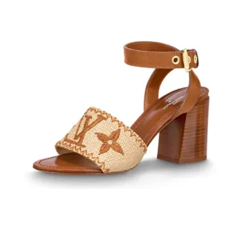 LOUIS VUITTON Sienna One Strap Sandals 7.5cm Women's Brown
