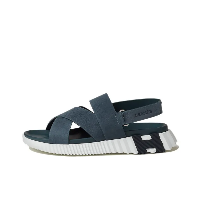 HERMES Electric Strap Sandals Men's Sky Blue-0