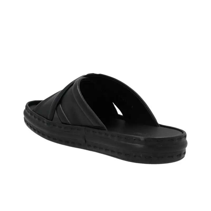 FENDI Crossover Band Sandal Black Embossed Macro Ff Motif-2