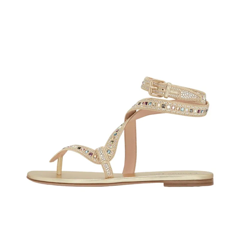 DIOR Poison-D Stylish Sandals Women's Gold-0