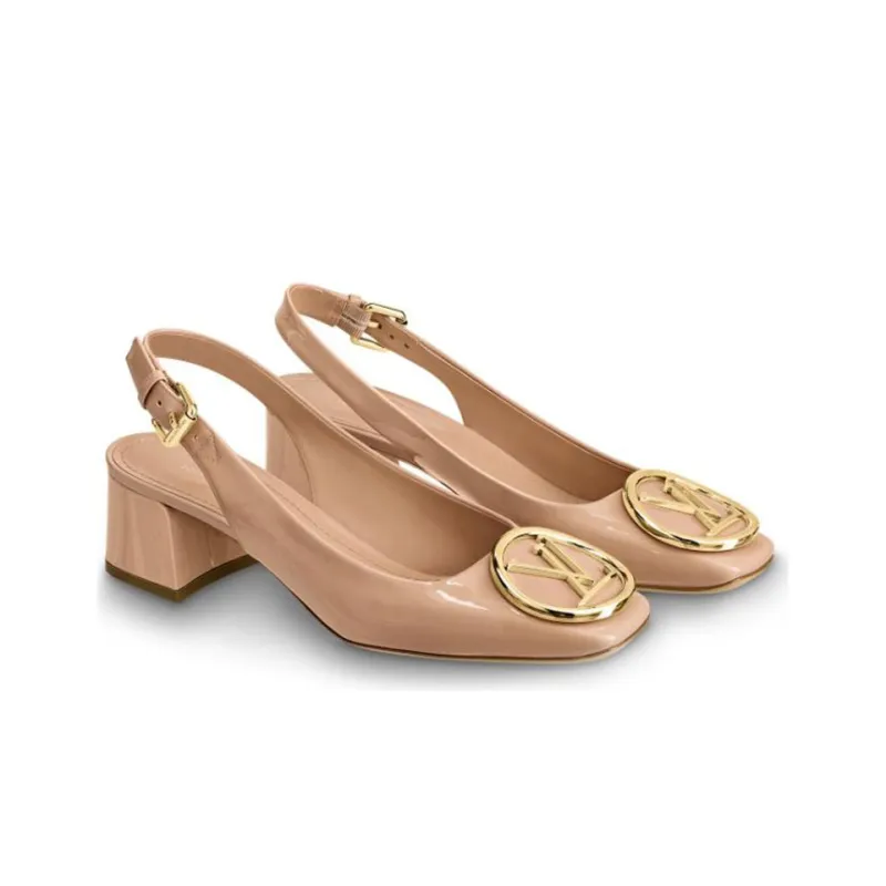 LOUIS VUITTON Madeleine Spool Heel High Heels 6.5cm Women's Nude Pink-2