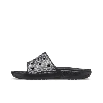 Crocs Classic Logo Motion Slides 'Black White'