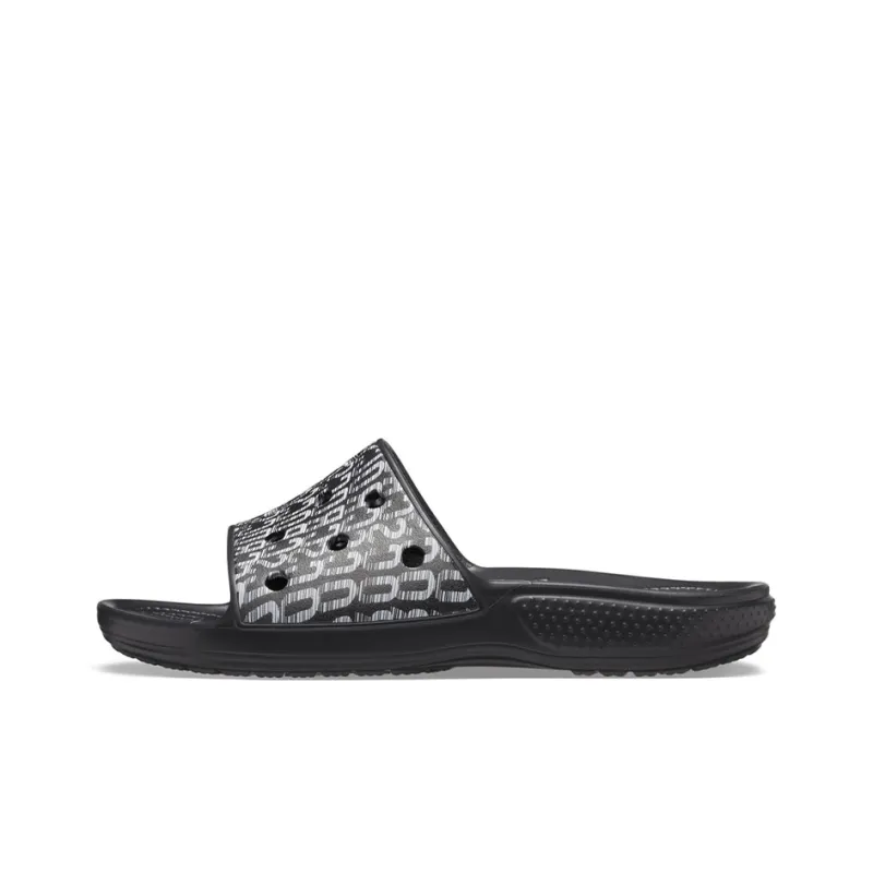 Crocs Classic Logo Motion Slides 'Black White'-0