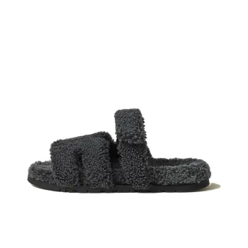 HERMES Slide Slippers Men's Black
