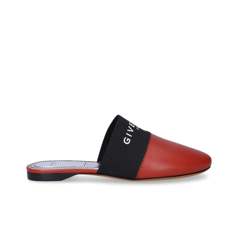 Givenchy Closed Toe Slippers Women's Black Red-1