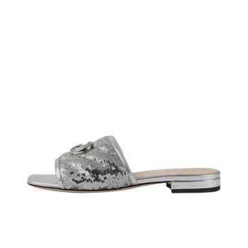 GUCCI Slide Slippers Women's Silver