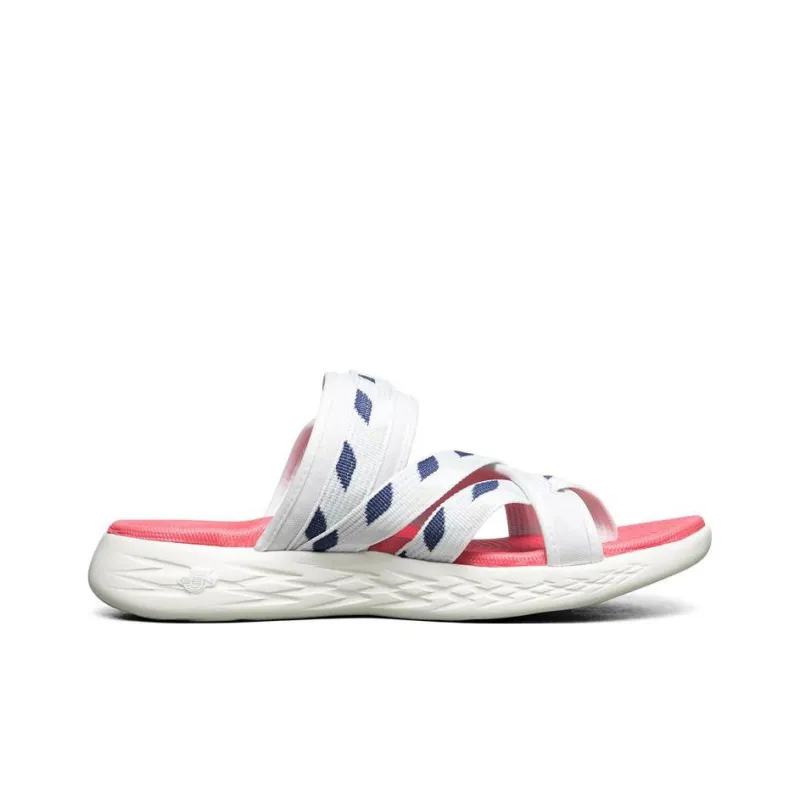 Skechers On The Go Slide Slippers Women's White/Blue/Pink-1