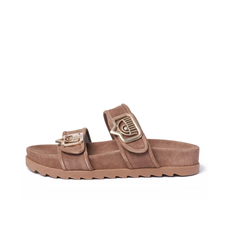 CHIARA FERRAGNI Slide Slippers Women's Brown-0