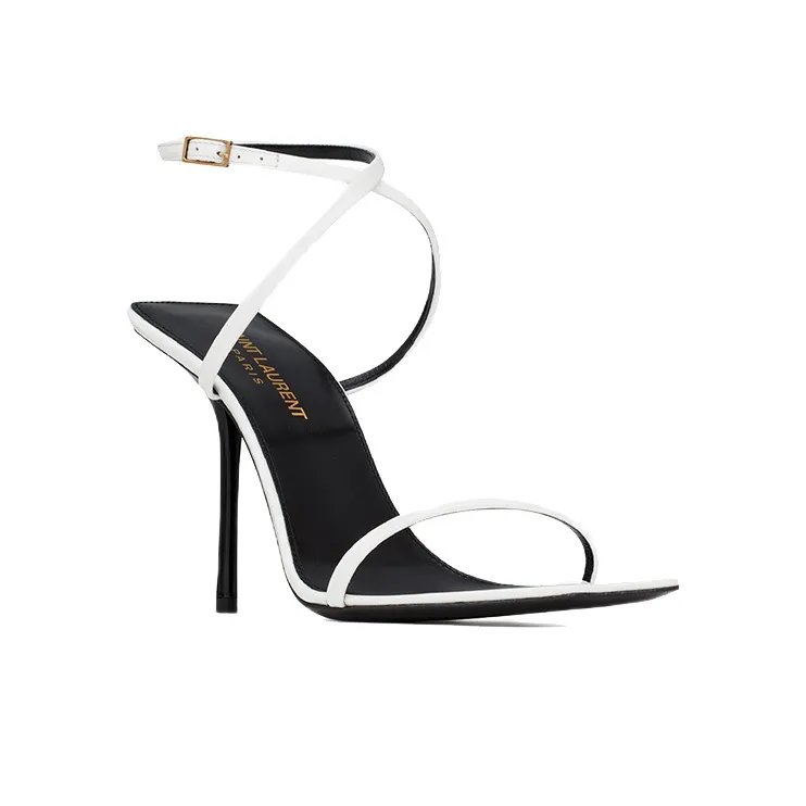 SAINT LAURENT 110mm Strappy Leather Sandals-2