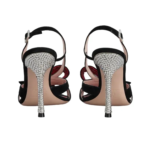 Roger Vivier Strass Stylish Sandals Women's Black-4