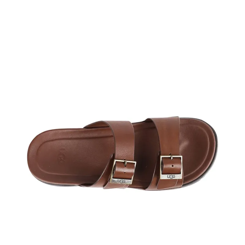 UGG Wainscott Buckle Slide Slide Slippers Men Burgundy-3