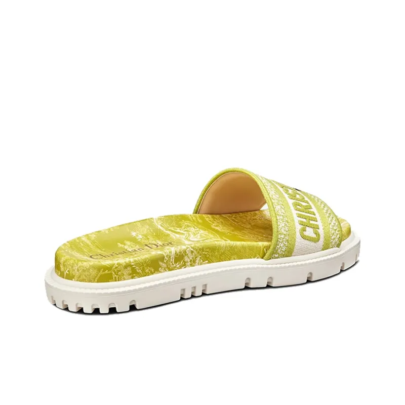 DIOR Dway Rubber Sole Slide Slippers Women's Lemon-2