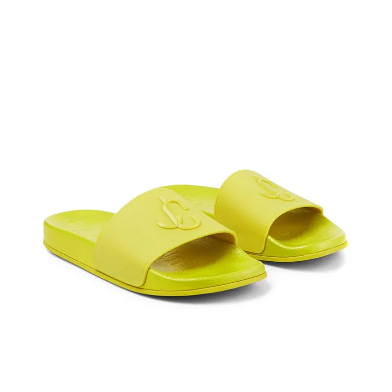 Jimmy Choo Rubber Sole Slip Resistant Slide Slippers Women's Lime-2