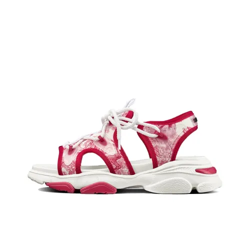 DIOR D-Connect Beach Sandals Women's White/Red