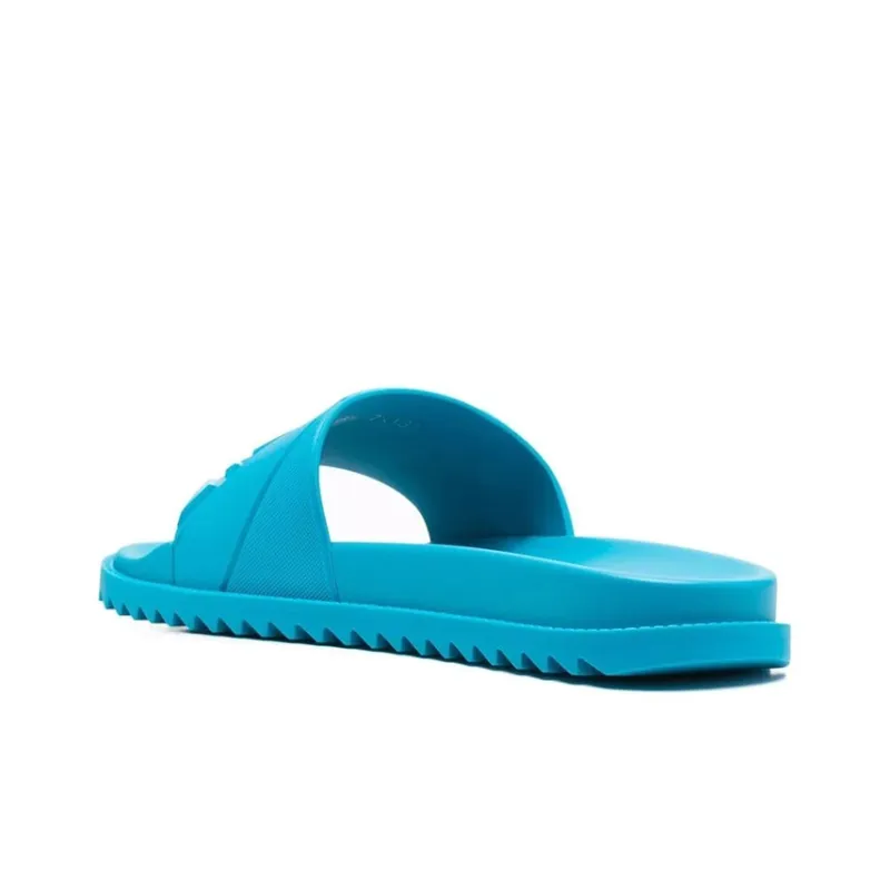 FENDI Rubber Slides 'Embossed Diagonal FF Motif   Turquoise'-3