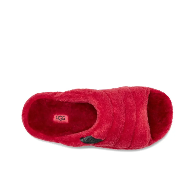 UGG Fluff You Slide Samba Red-3