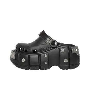 Balenciaga Hardcrocs Slide X Crocs 'Nero Silver' Women's