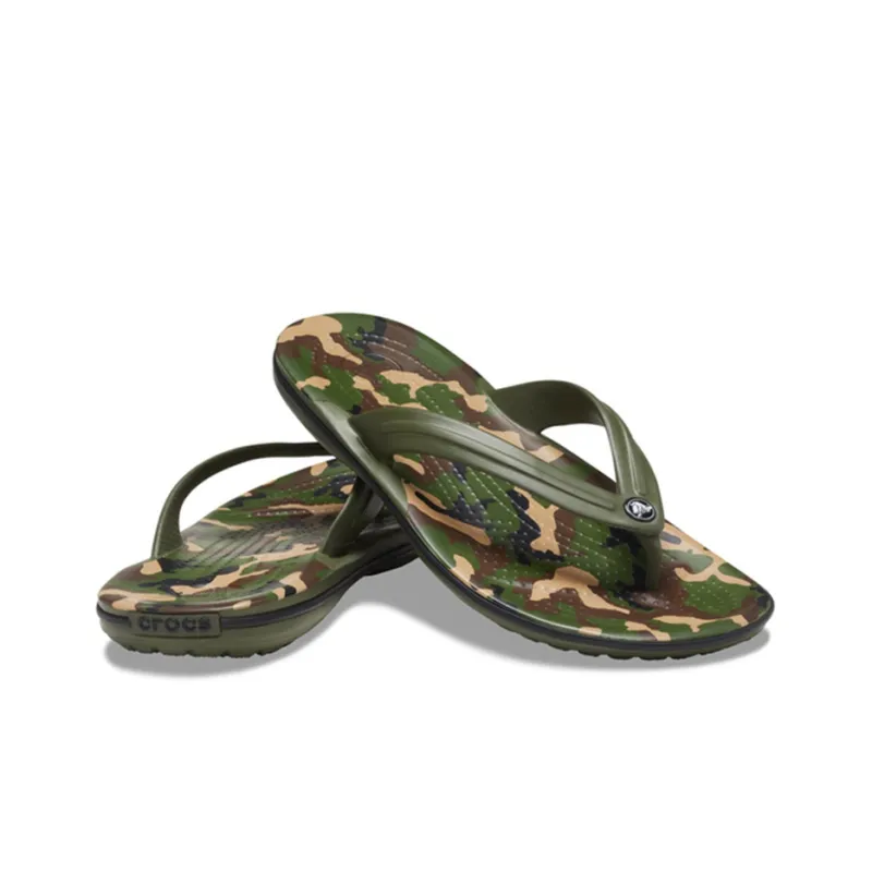 Crocs Crocband Printed Flip Flops 'Green'-3