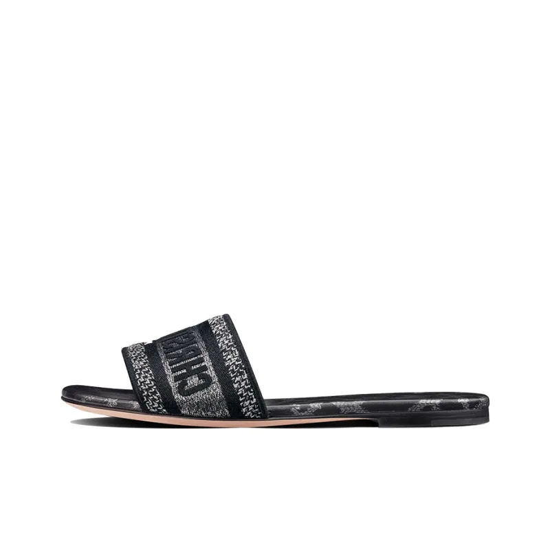 DIOR Dway Slide Slippers Women's Black Gray Color-0