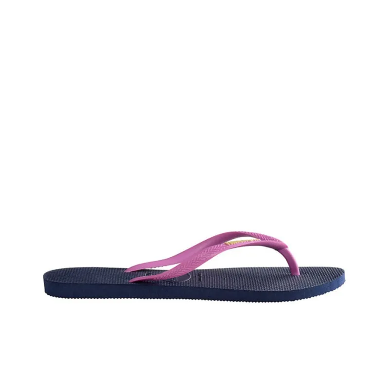 Havaianas Slim Logo Pop-up Stylish Sandals Unisex Black Purple-1