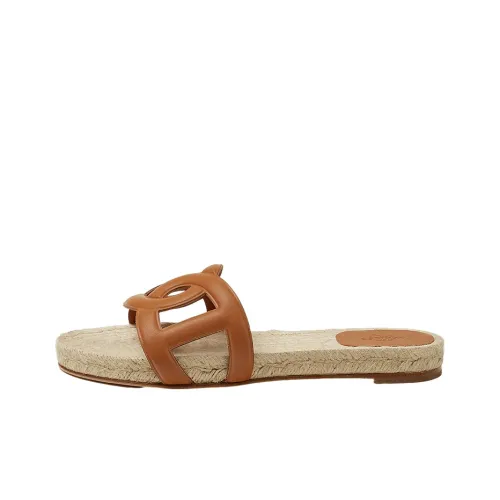 HERMES Famosa Slide Slippers Women's Brown